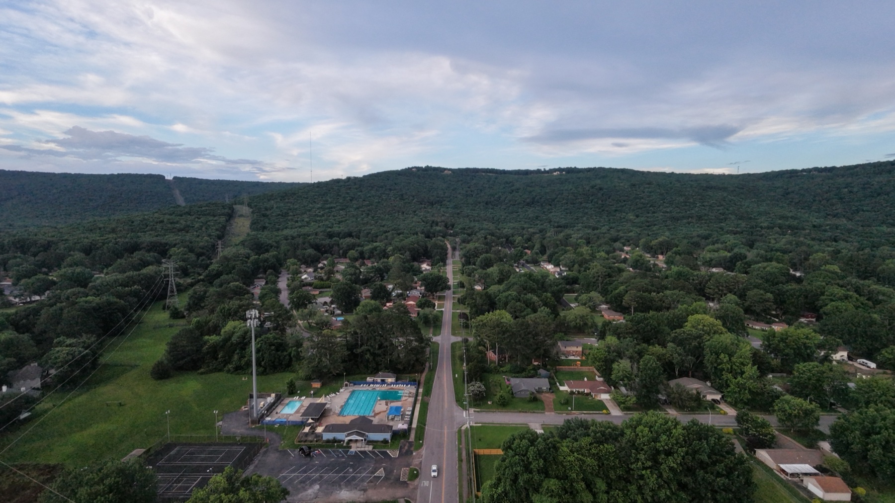 Aerial view of District 3 roads and neighborhoods