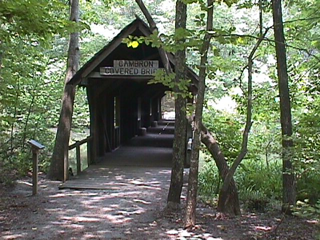 The Cambron covered bridge on the Madison County Nature Trail atop Green Mountain